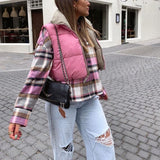 Christmas Gift Casual Woman Pink Light Short Puffer Vest 2022 Spring Fashion Ladies Warm Double-Side Outwear Female Streetwear Down Tank