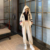 GirlKino Autumn And Winter Sportswear Pants Two Piece Suit Women's Loose High Waist Wide Leg Pants Set 2022 Casual Outdoor Women's Suit
