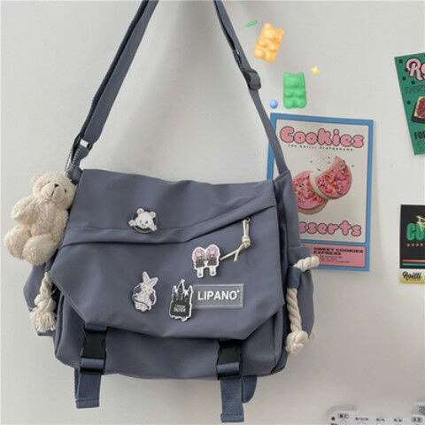 GirlKino Women Large Capacity Single Shoulder Bag Messenger Bag Tooling Postman's Bag Girl Student's Bag Nylon Bag Female Bag