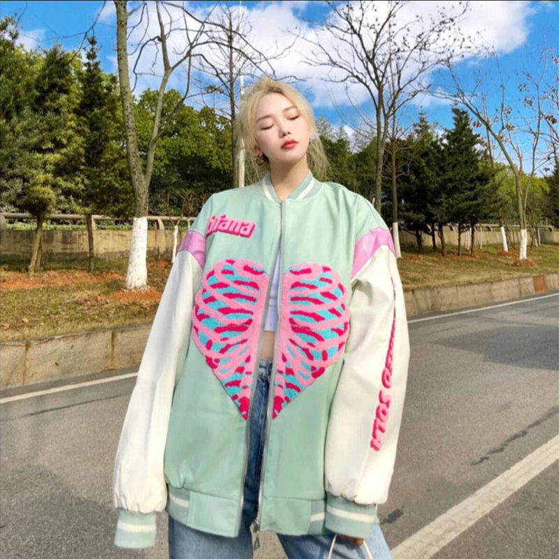 GirlKino Kawaii Heart Anime Hoodies Zipper Print Cardigan Jacket Harajuku Korean Funny Cute Sweatshirt Alt Girl Y2K Fleece Hoodie Jackets