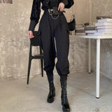 GirlKino Korean Two-Piece Set Women 2022 Winter New Temperament Stand-Up Collar Puff Sleeve Shirt Tops Female + Harem Pants Suit Female220920
