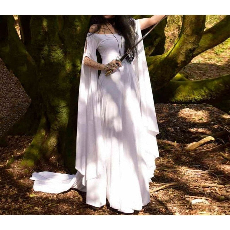 GirlKino Cosplay Costume for Women Medieval Style Elf Dress Loose Casual Long Sleeve 5Color Elegant Elf Queen Magic Dresses