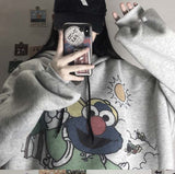 GirlKino Kawaii Anime Winter Women Hoodie Cute Cartoon Long Sleeve Casual Hoodie Oversized Sweatshirt Harajuku Tops Fashion Pullover 2022