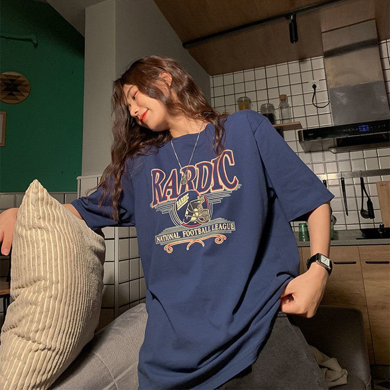GirlKino Vintage Oversized Short Sleeve T-Shirt Women Summer O Neck Print Clothes Top Tee Shirt Harajuku 90S Aesthetic Graphic Tshirts
