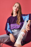 GirlKino With Color Block Crop Knitted Sweatshirt TWOSS20SW0168