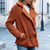 GirlKino S-5Xl Solid Color Women Winter Spring Loose Warm Coat High Quality Teddy Fleece Button Jacket Female Casual Veste Femme 2022