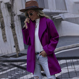 Autumn Winter Fashion Woolen Coat Jacket Women 2022 New Casual Medium Long Single Button Chic Overcoat Female