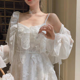 GirlKino  French Fairy Dress Women Elegant Sleeveless Chiffon Mini Dress Casual Floral Print Korean Kawaii Summer Dress Women