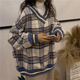 GirlKino Hoodies Women Y2k Vintage Sweatshirt Loose V-Neck Autumn Winter 2022 Korean Fashion  Long Sleeve Tops Clothes Women Sweetshirts
