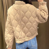 GirlKino Winter Coat Short Down Jacket Women Parkas Loose Solid Coat Light Slim Streetwear Jacket Female Chic Outerwear