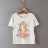Girlkino Fashion T-Shirts Girl High Quality Soft Cotton Fabric Summer Women Tees Streetwear Easy Fit Femme Vestidos