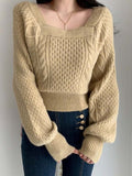 GirlKino Sweater Women Winter Pullover Girls Sweater Knitting Tops Vintage Long Sleeve Fall Elegant Female Knitted Outerwear Warm Vintage