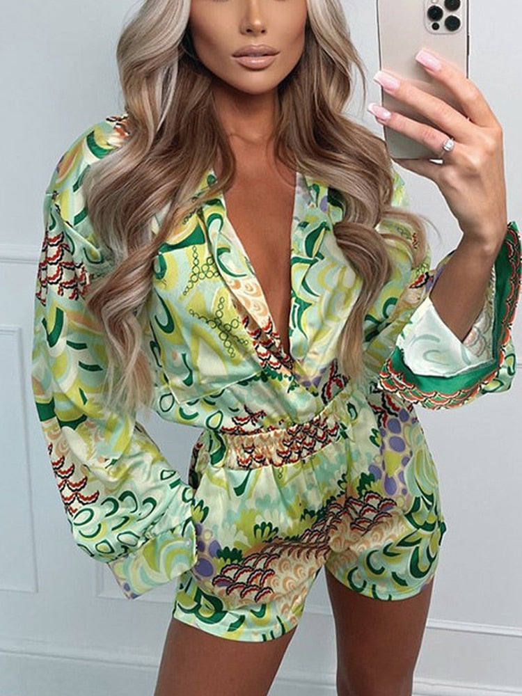 GirlKino Long Sleeve Single-Breasted Top + Broad-Legged Shorts Set Fashion Ladies Sexy Solid Suits 2022 Summer 2 Piece Outfits For Women