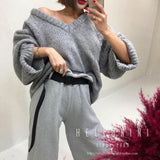 GirlKino Maxi Female Sweater Women Winter Pullover Knitting Overszie Long Sleeve Grey Tops Loose Sweaters Knitted Outerwear Thick Sexy