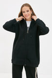 GirlKino Hooded Zipper Knitted Sweatshirt TCTAW22TW0140