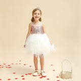 GirlKino Pricness Party Summer Dresses For Girls Kids Hollow Out Elegant Birthday Tutu Sling Dress Tulle Birthday Clothes Wedding Dress