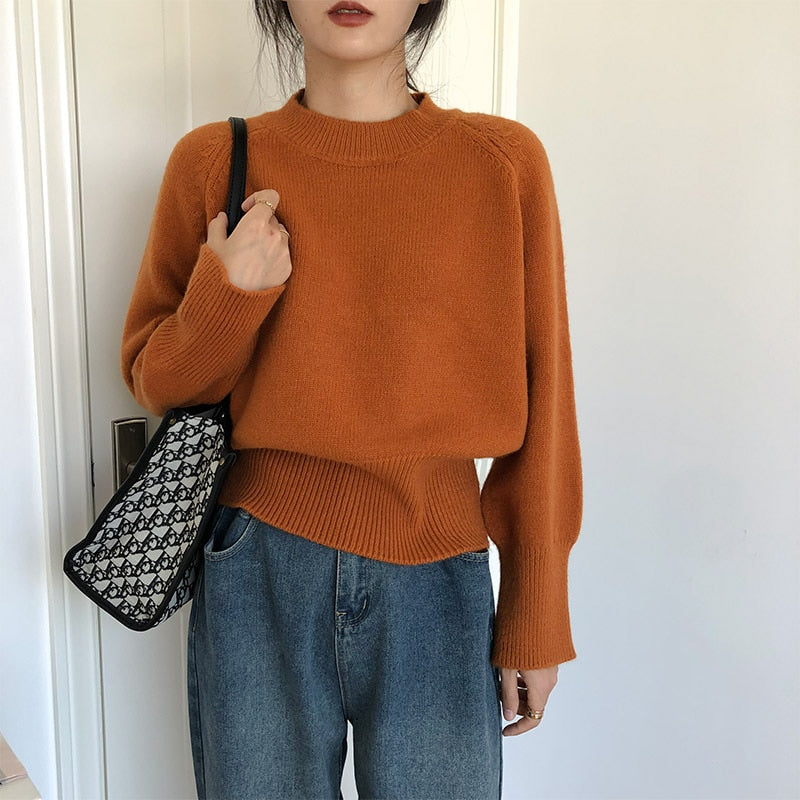 GirlKino Winter T Shirt Women Elasticity Oversized T-Shirt Woman Clothes Female Tops Long Sleeve Women's Tube Top Knit Canale