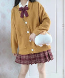 GirlKino Japanese Korean Autumn Winter Cotton Knitted Cardigan Sweater Kawaiijk Uniform Cardigan Multicolor Cosplay Women's Clothing