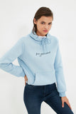 GirlKino Örme Şardonlu Basic Sweatshirt TWOAW22SW1998