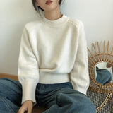 GirlKino Winter T Shirt Women Elasticity Oversized T-Shirt Woman Clothes Female Tops Long Sleeve Women's Tube Top Knit Canale
