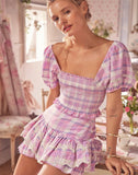 Girlkino Colorful Vintage Plaid Elastic Camis Pleated Short Design Slash Neck Simple Summer New Women Crop Top