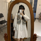 GirlKino Vintage Gothic Lolita Dress Women Harajuku Black Bandage White Mini Dress Autumn Plus Size Long Sleeve High Waist Party Vestidos