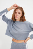 GirlKino 100 Organic Cotton Ribbon Detail Crop Knitted Sweatshirt TWOAW22SW0771