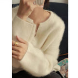 GirlKino Winter Women Sweater Knitted Cardigan Oversize Girls Sweater Woman Cashmere  Pullover Tops Long Sleeve Maxi Vintage Y2k Thick