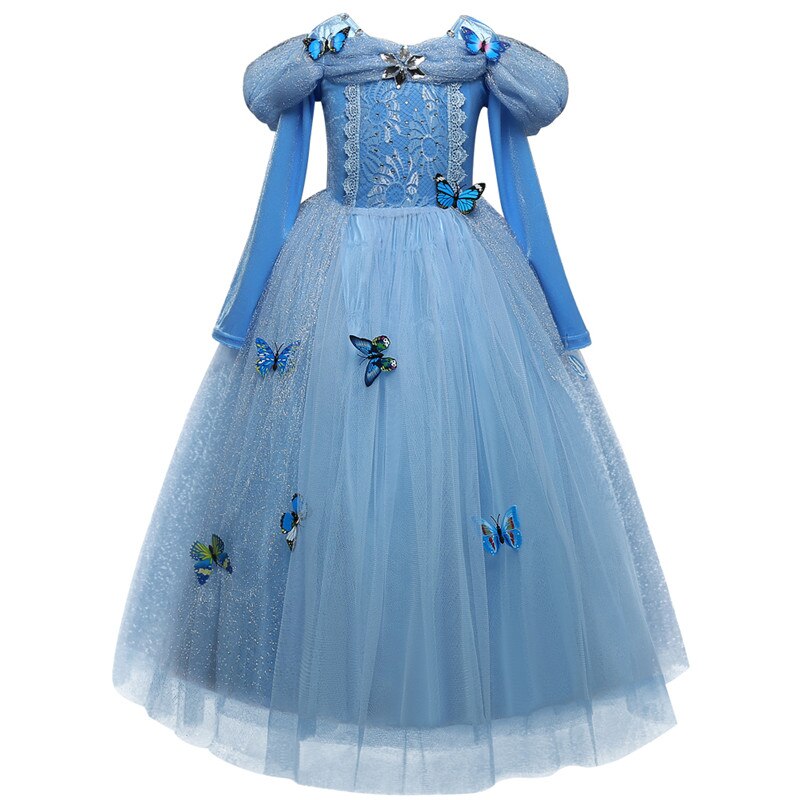 GirlKino Princess Dress Girls Kids Halloween Cosplay Costume Carnival Party Fancy Dress Up Role Play Clothes Children Christmas Disfraz