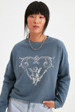GirlKino Printed Oversize Knitted Sweatshirt TWOAW22SW0701