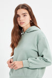 GirlKino Rib Detailed Basic Şardonlu Knitted Thick Sweatshirt TWOAW22SW0939